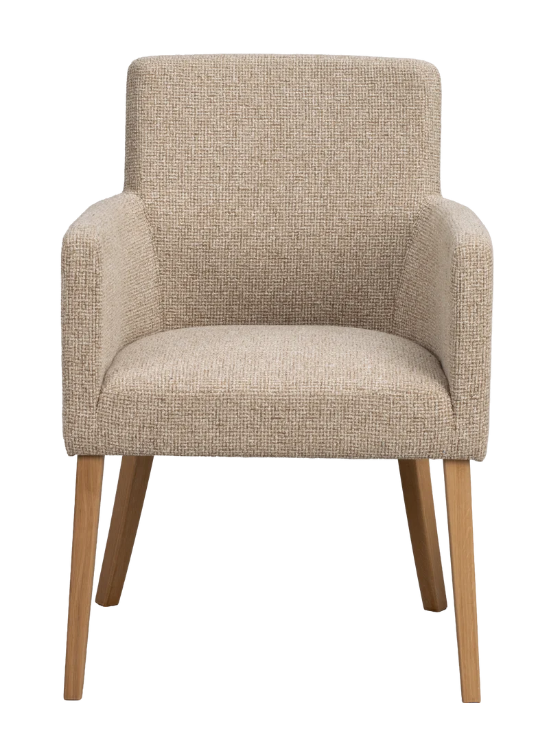 Polsterstuhl Hudson beige, Eiche geölt