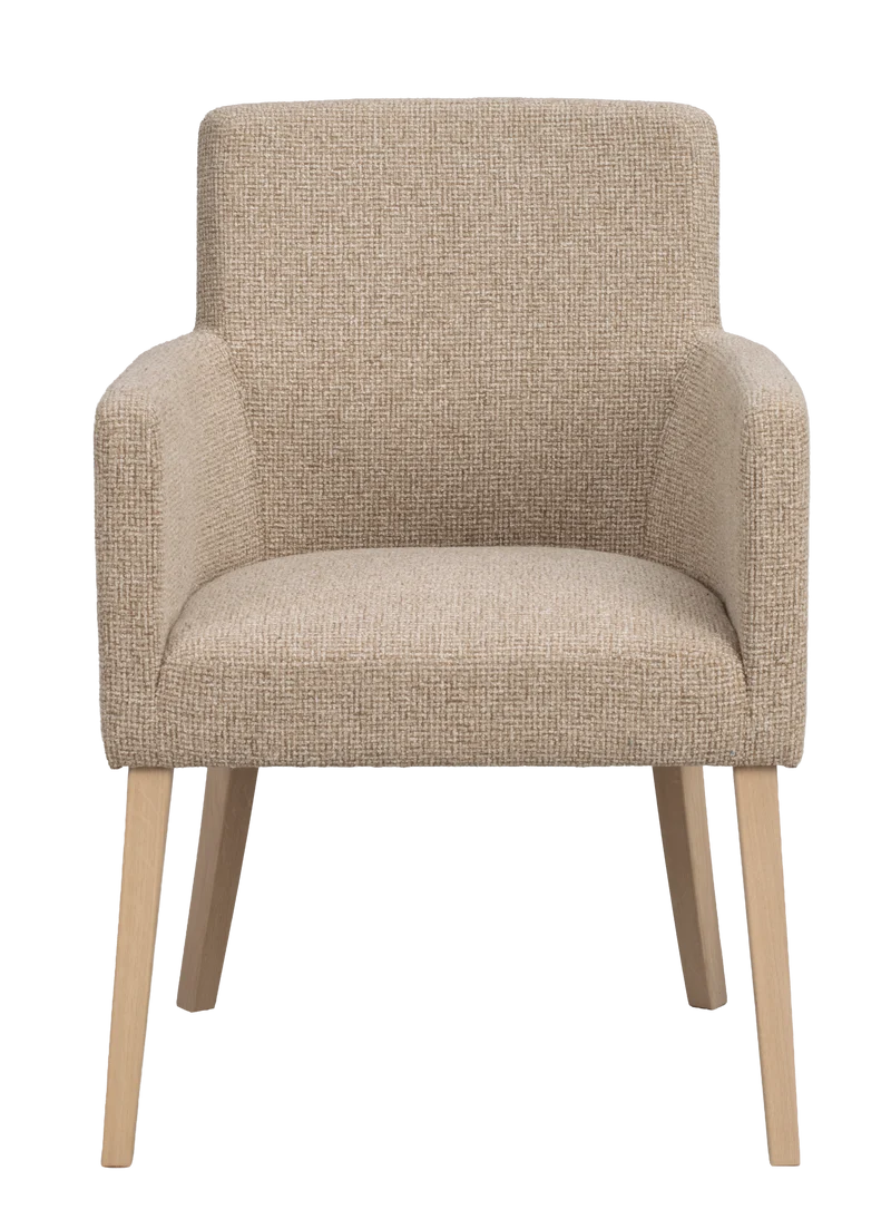 Polsterstuhl Hudson beige, Eiche hell