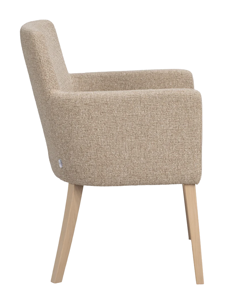 Polsterstuhl Hudson beige, Eiche hell