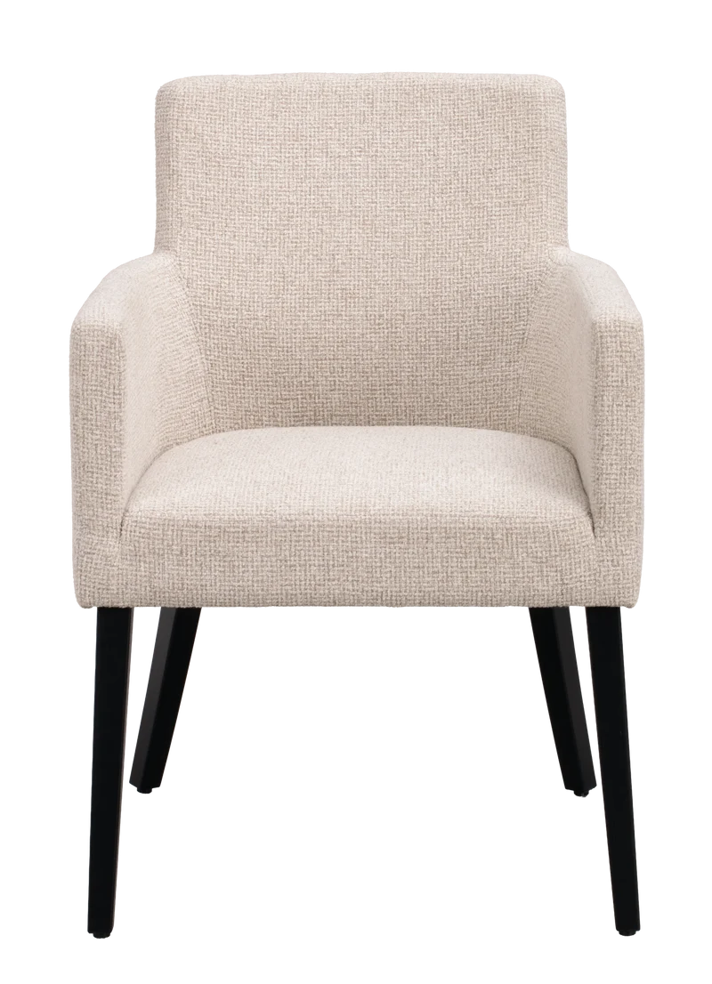 Polsterstuhl Hudson hellbeige, Eiche schwarz