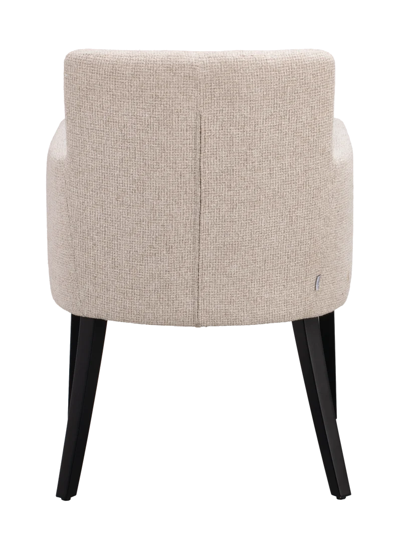 Polsterstuhl Hudson hellbeige, Eiche schwarz