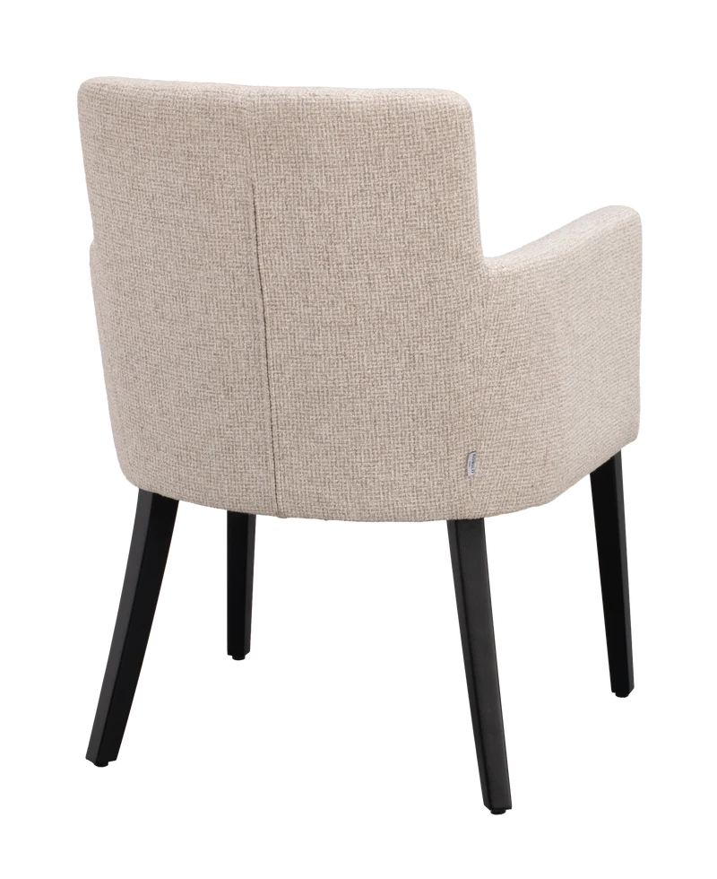 Polsterstuhl Hudson hellbeige, Eiche schwarz