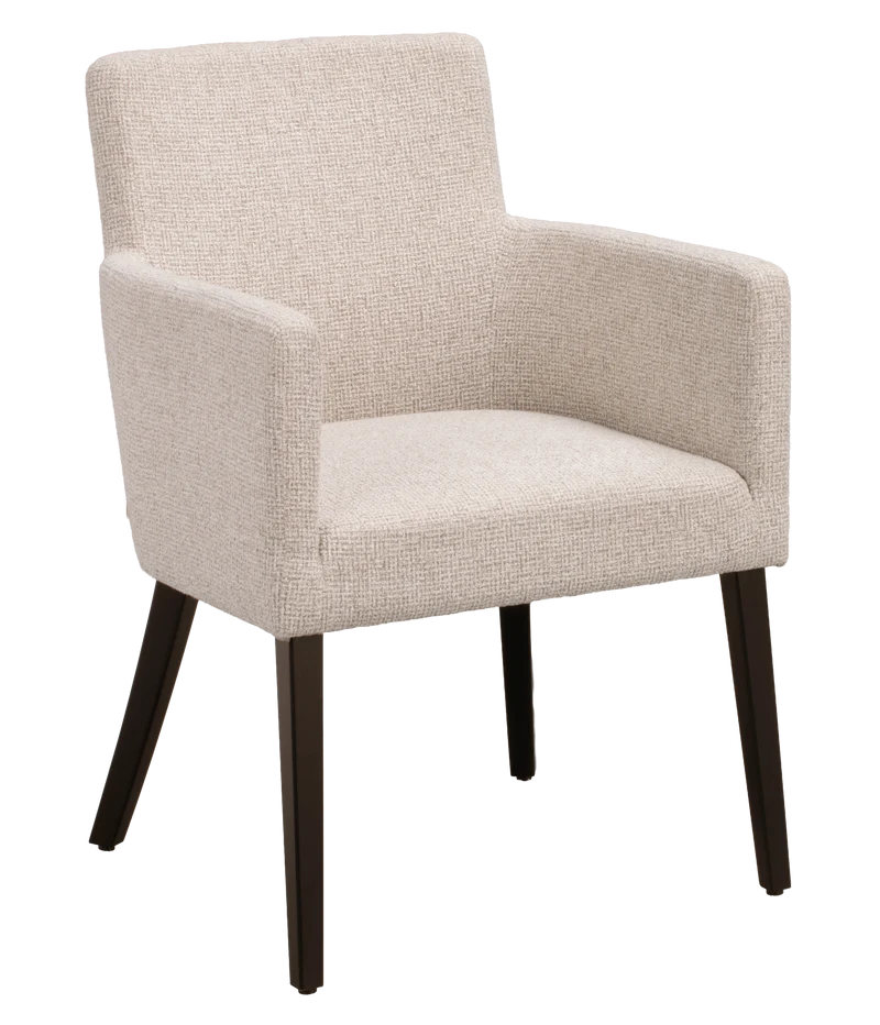 Polsterstuhl Hudson hellbeige, Eiche braun