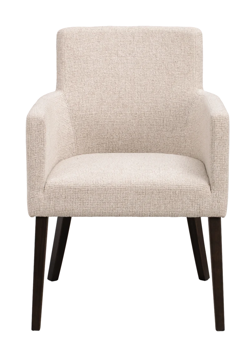 Polsterstuhl Hudson hellbeige, Eiche braun