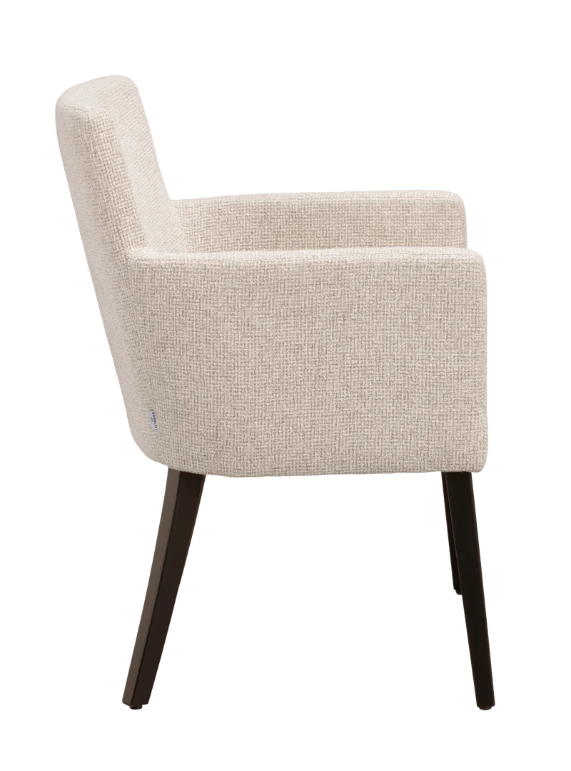Polsterstuhl Hudson hellbeige, Eiche braun