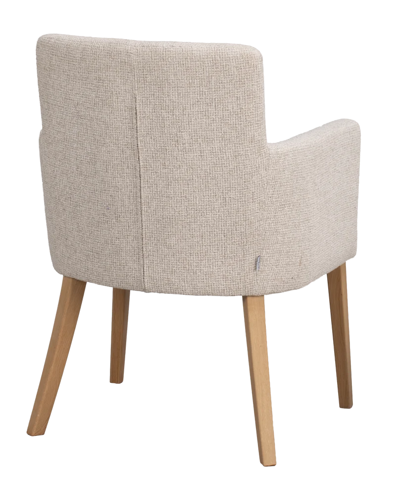 Polsterstuhl Hudson hellbeige, Eiche geölt