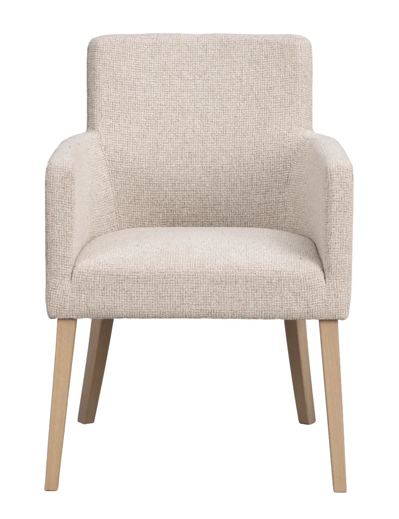 Polsterstuhl Hudson hellbeige, Eiche hell