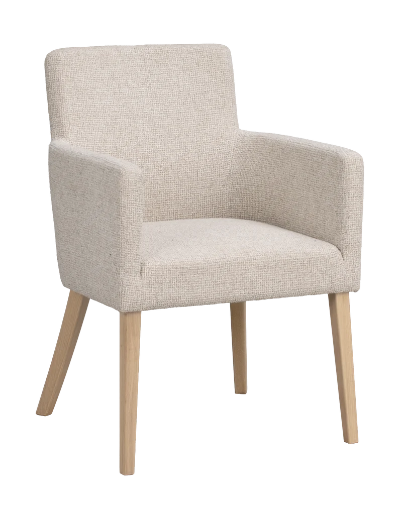 Polsterstuhl Hudson hellbeige, Eiche hell