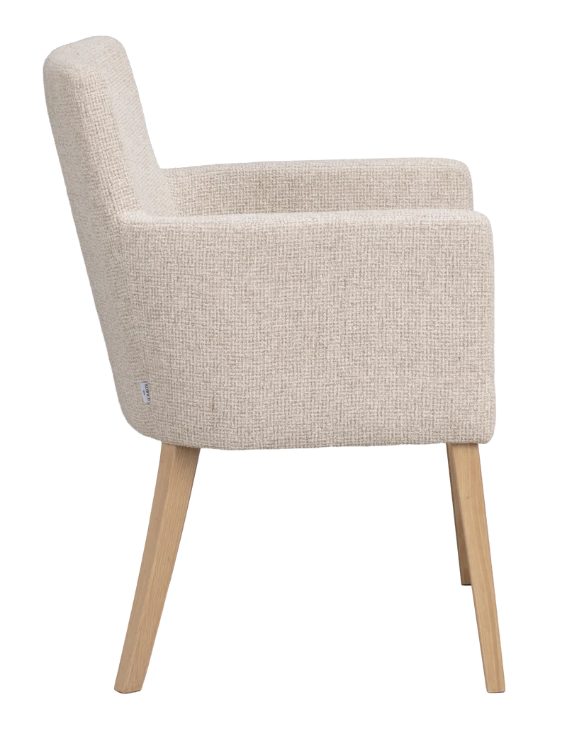 Polsterstuhl Hudson hellbeige, Eiche hell