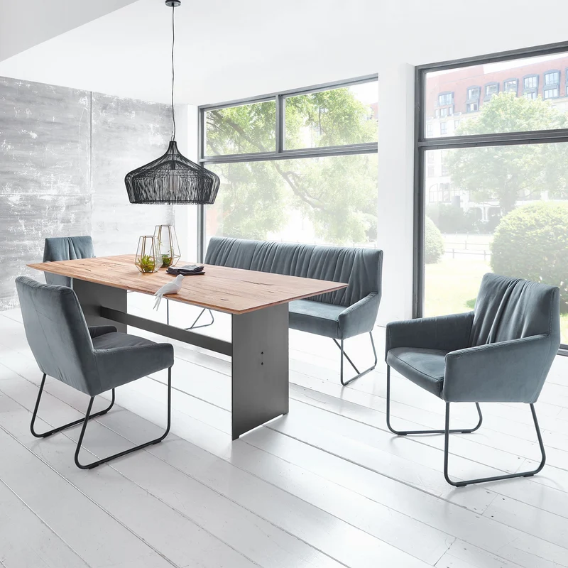 Sitzbank | "Pit" in Royal Aqua nur noch mit Holzfuß lieferbar