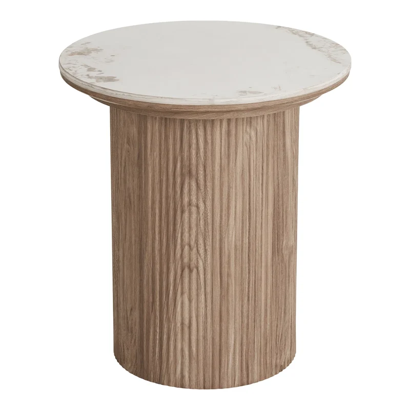 Couchtisch mit Keramikplatte, ø45cm