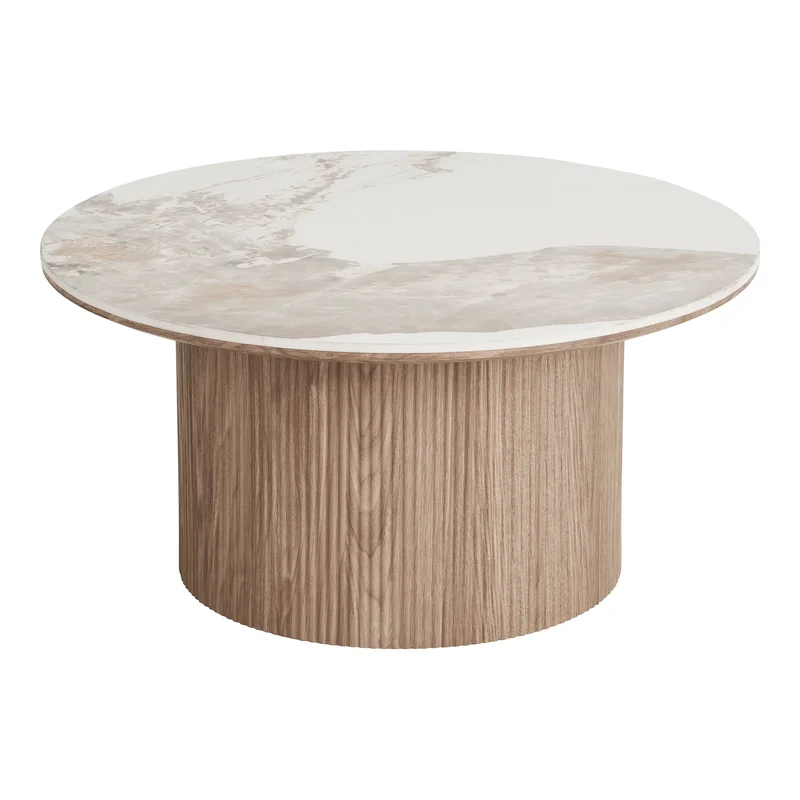 Couchtisch mit Keramikplatte, ø80cm