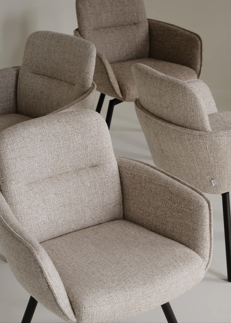 Polsterstuhl Rosell mit Armlehne beige