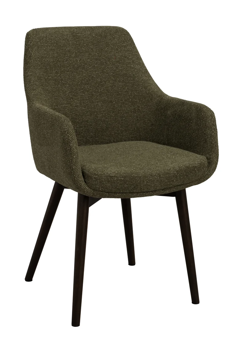 Polsterstuhl Anthea grün, Eiche braun