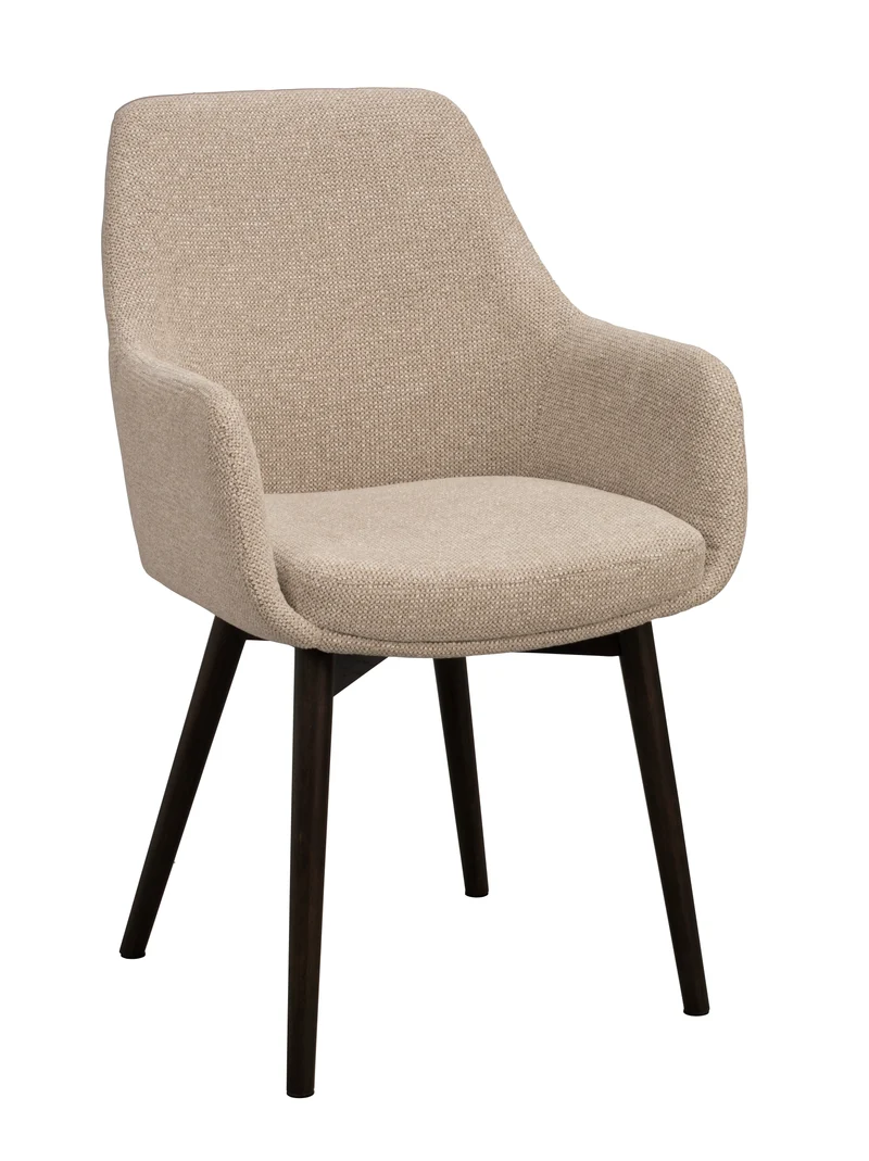 Polsterstuhl Anthea beige, Eiche braun