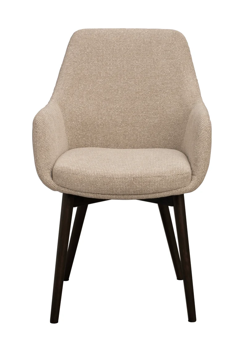 Polsterstuhl Anthea beige, Eiche braun