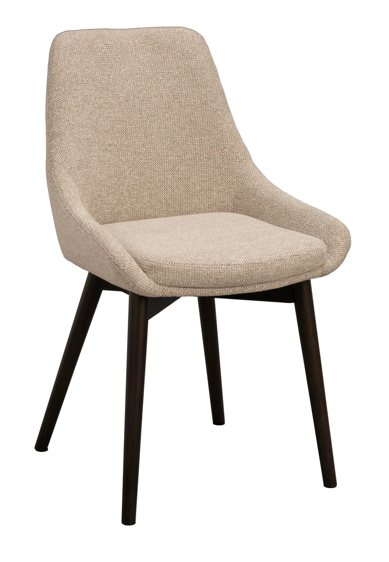 Polsterstuhl Stella beige, Eiche braun