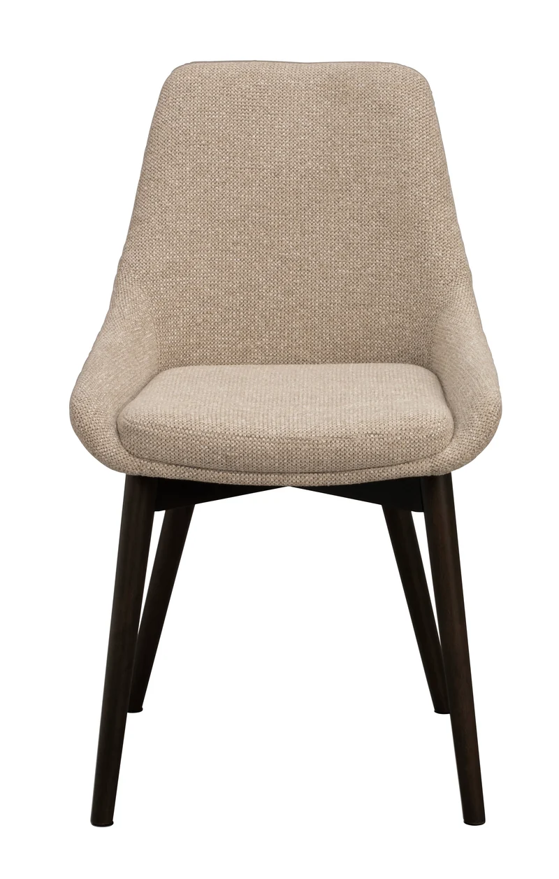 Polsterstuhl Stella beige, Eiche braun