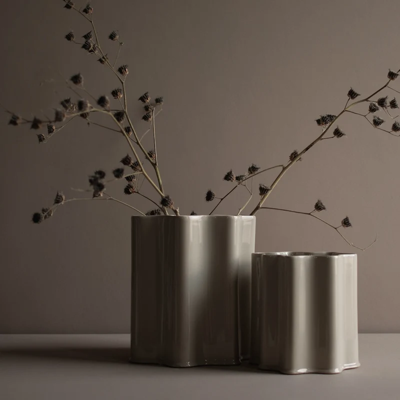 Keramikvase Shiny H28cm, beige