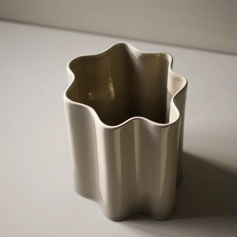 Keramikvase Shiny H28cm, beige