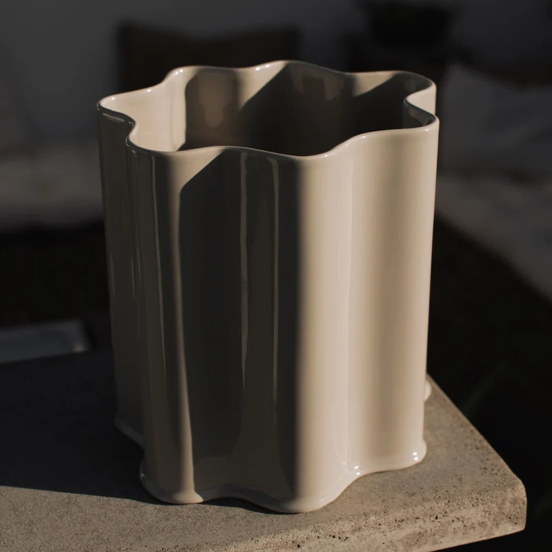 Keramikvase Shiny H28cm, beige
