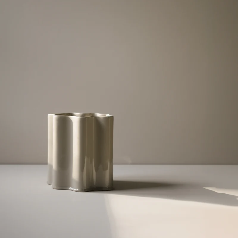Keramikvase Shiny H28cm, beige