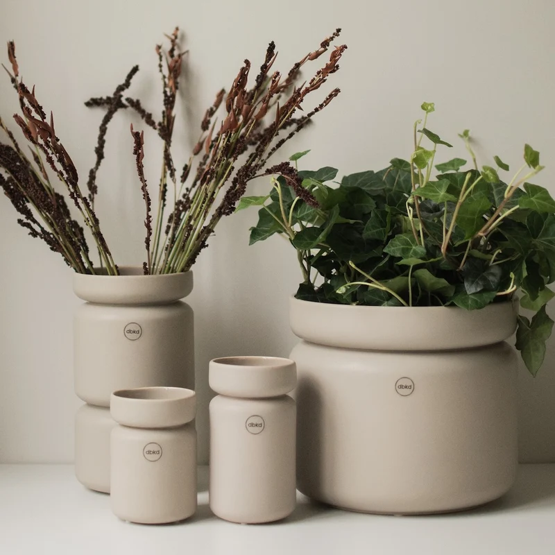 Keramikvase Neck H15cm, beige