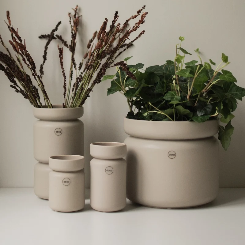 Keramikvase Neck H22,5cm, beige