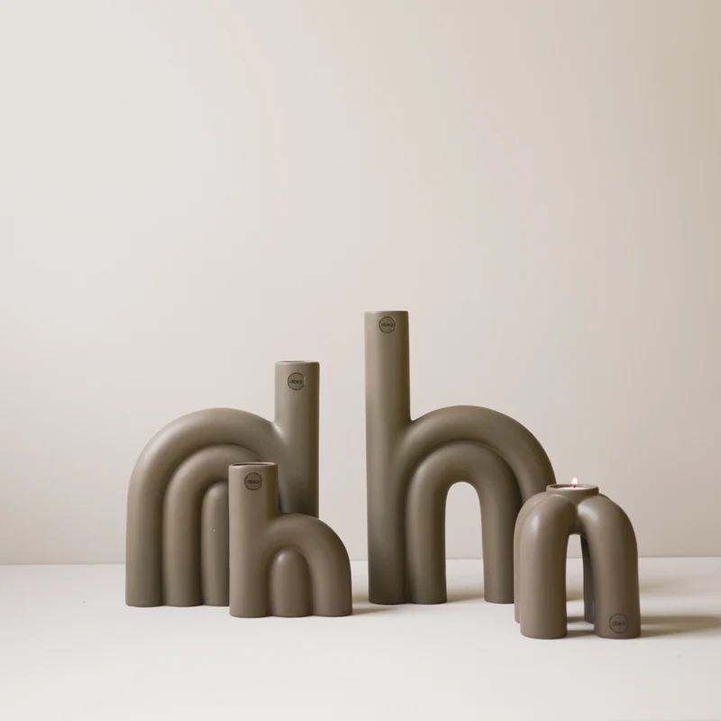 Keramikvase Rope, taupe