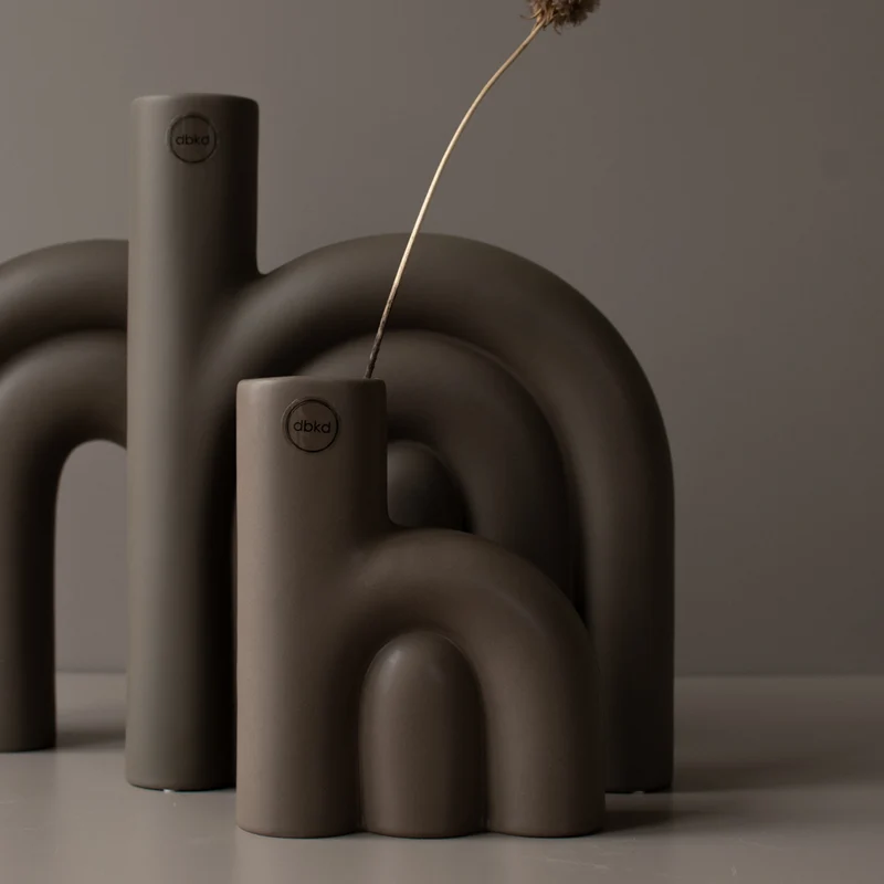 Keramikvase Rope, taupe