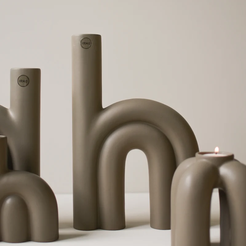 Keramikvase Rope, taupe