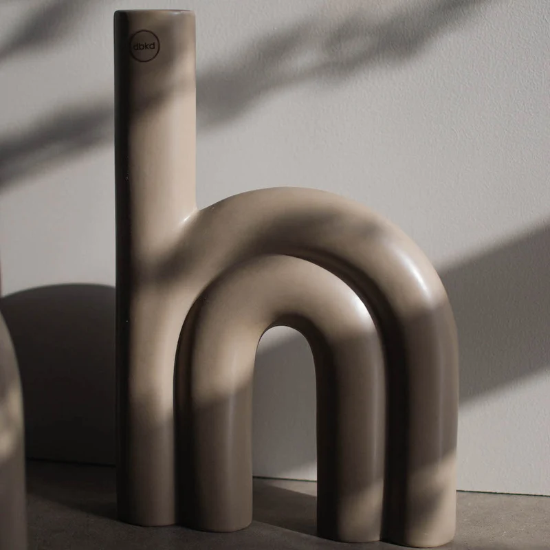 Keramikvase Rope, taupe
