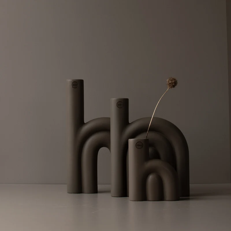 Keramikvase Rope, taupe