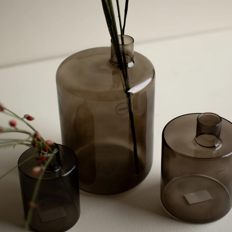 Glasvase ø13cm, braun