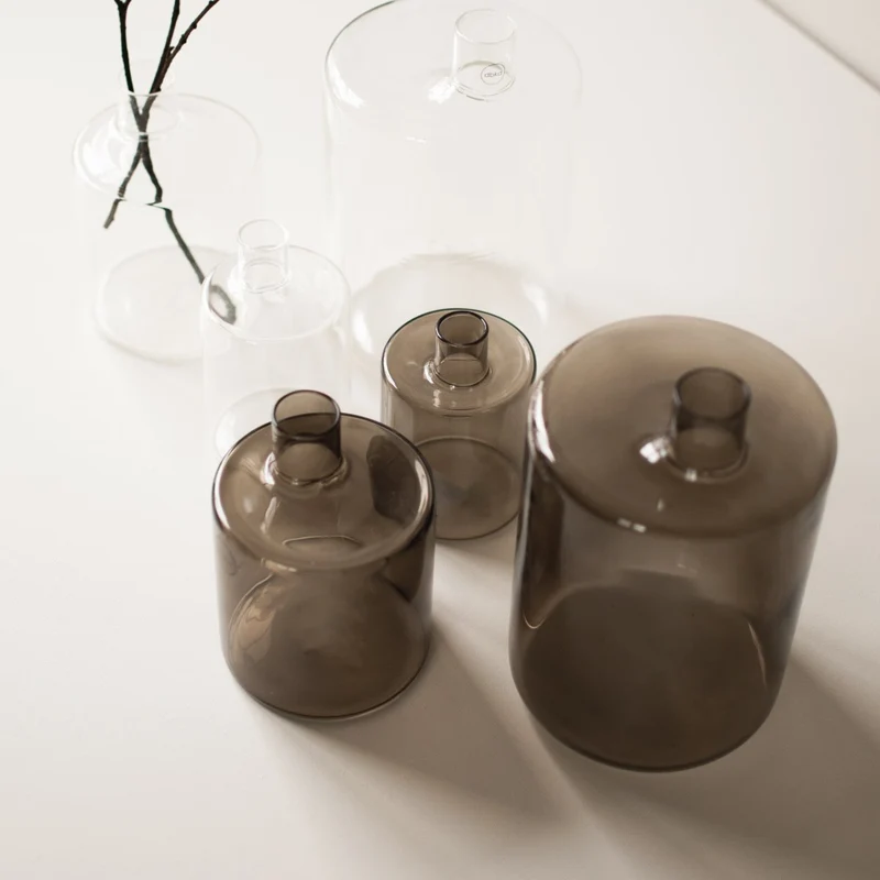 Glasvase ø10cm, braun