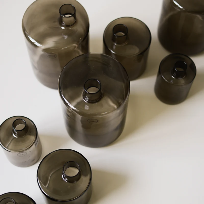 Glasvase ø10cm, braun