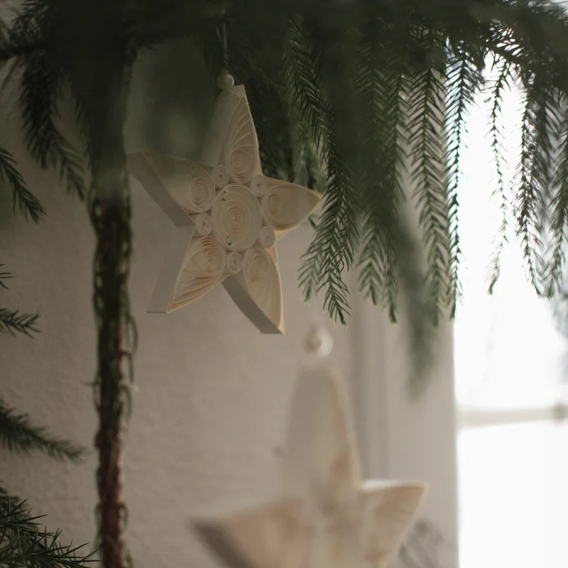 Baumschmuck Star ø10,5cm, weiß