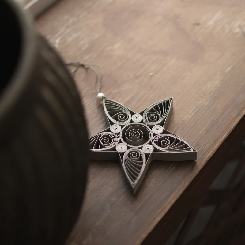 Baumschmuck Star ø10,5cm, taupe