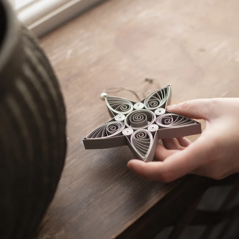 Baumschmuck Star ø10,5cm, taupe