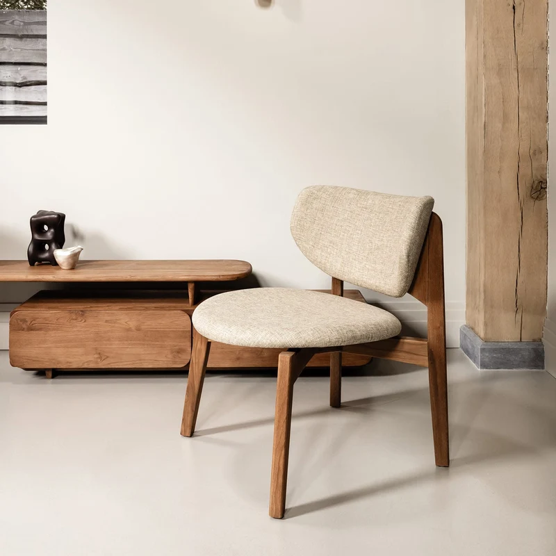 Loungechair Mila, grau-beige