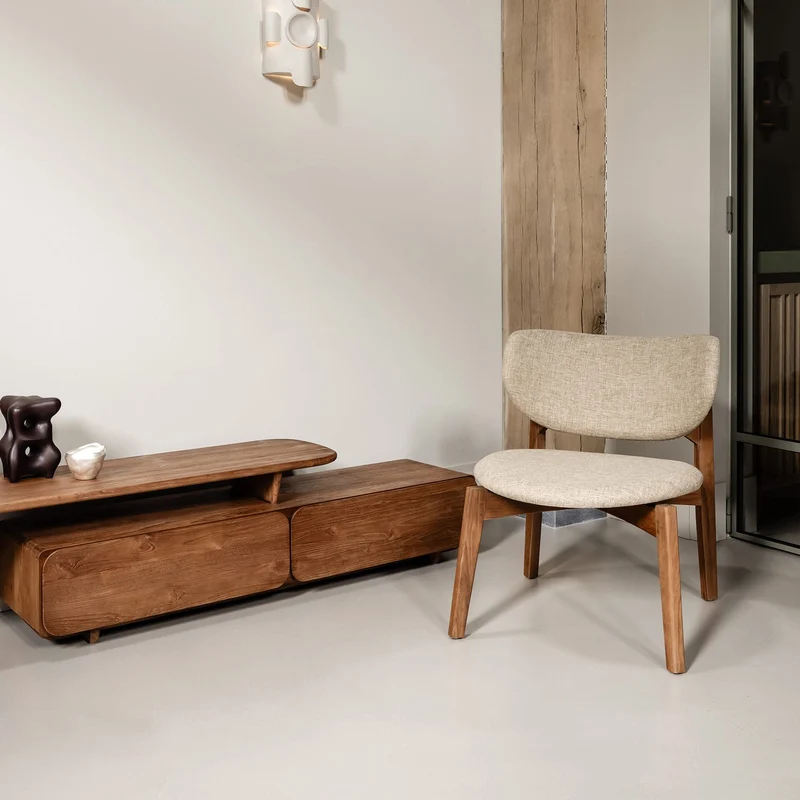 Loungechair Mila, grau-beige