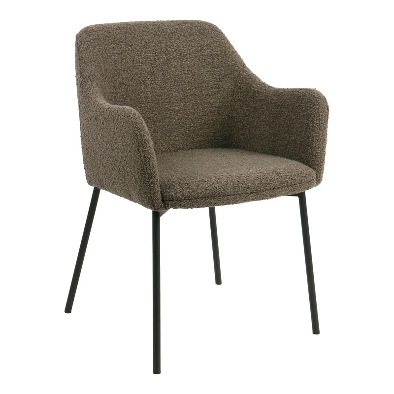 Polsterstuhl Boucle, braun