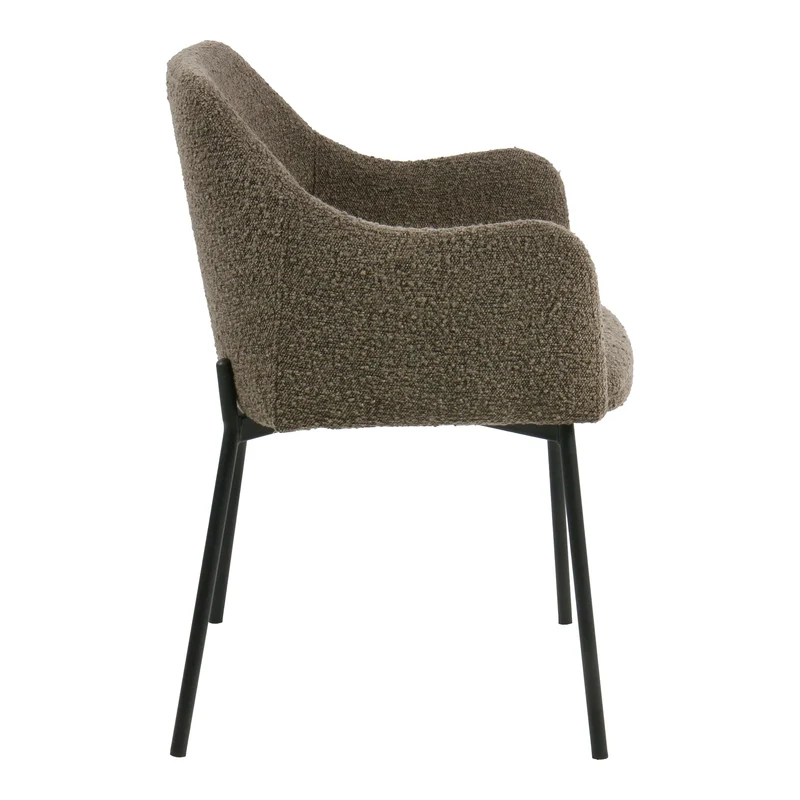 Polsterstuhl Boucle, braun