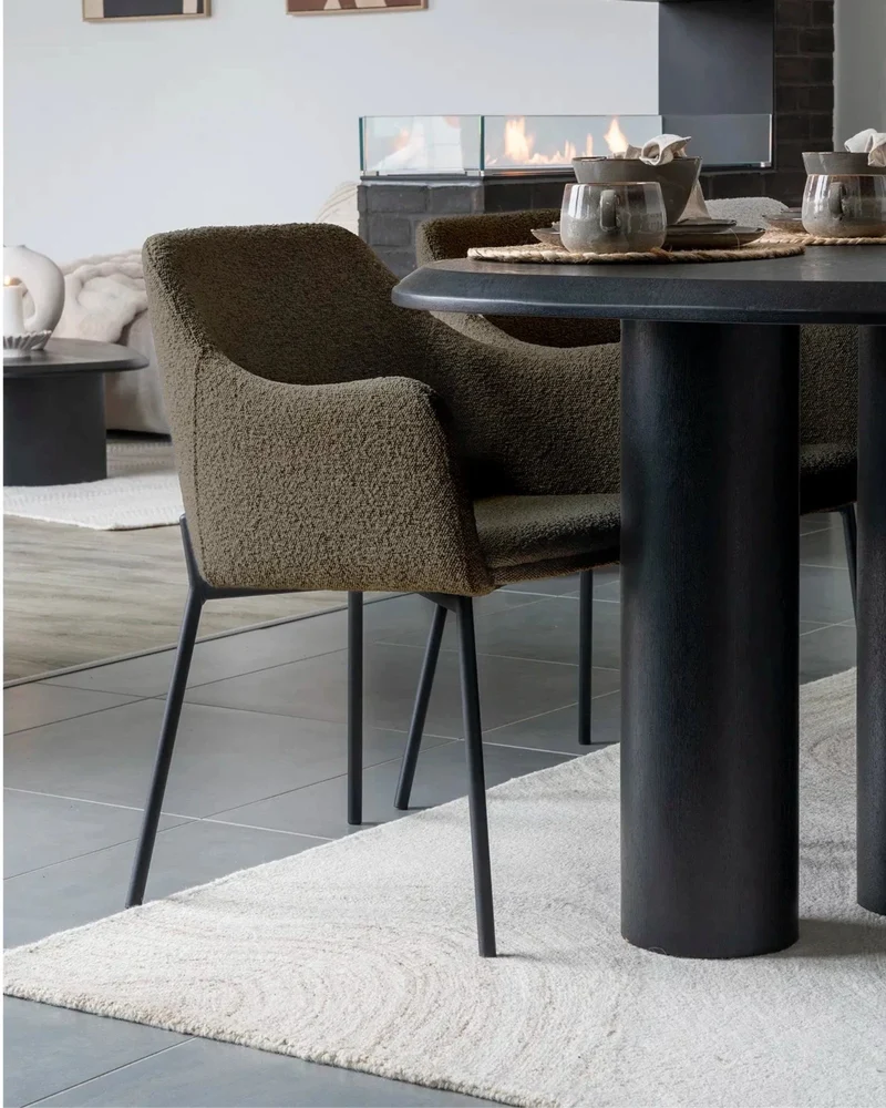 Polsterstuhl Boucle, braun