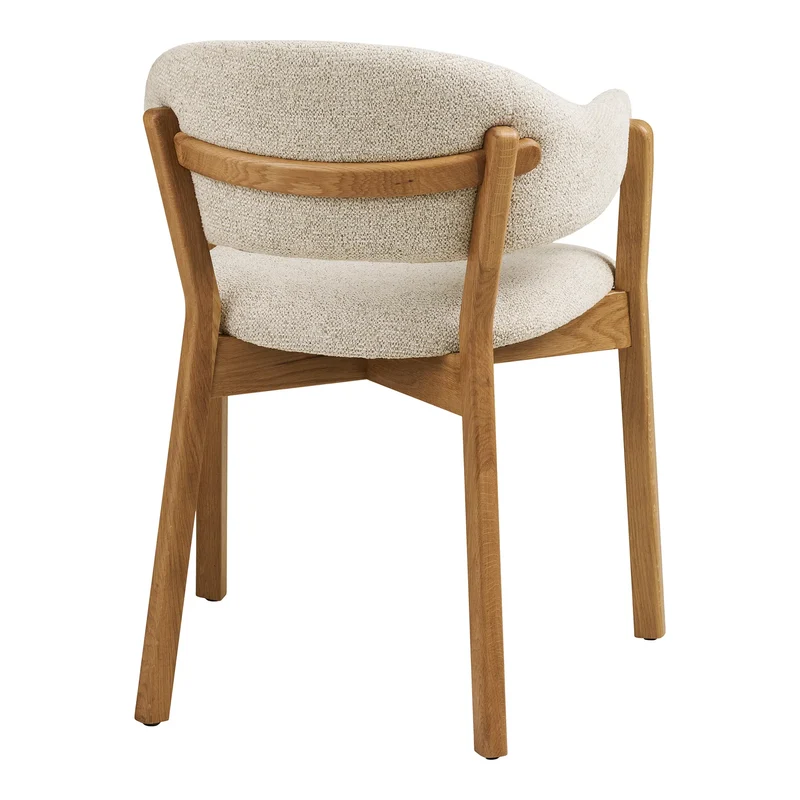 Polsterstuhl Eiche mit Armlehne, beige