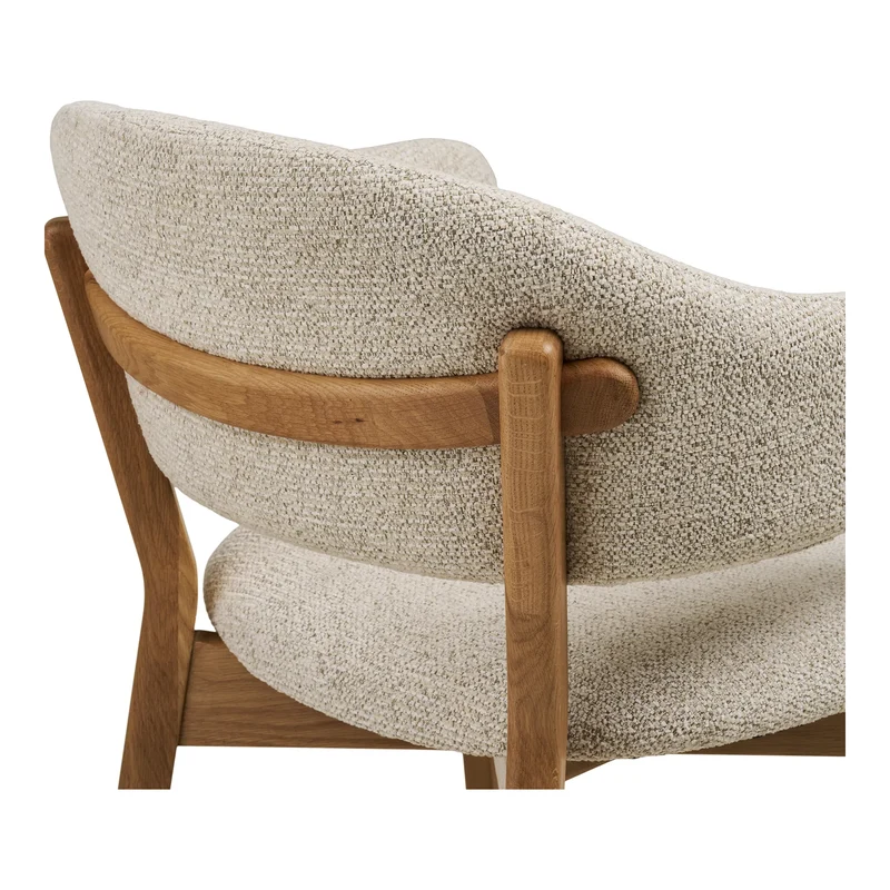 Polsterstuhl Eiche mit Armlehne, beige