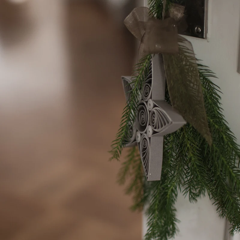 Baumschmuck Star ø13cm, taupe