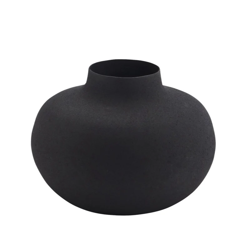 Metallvase Athena, schwarz