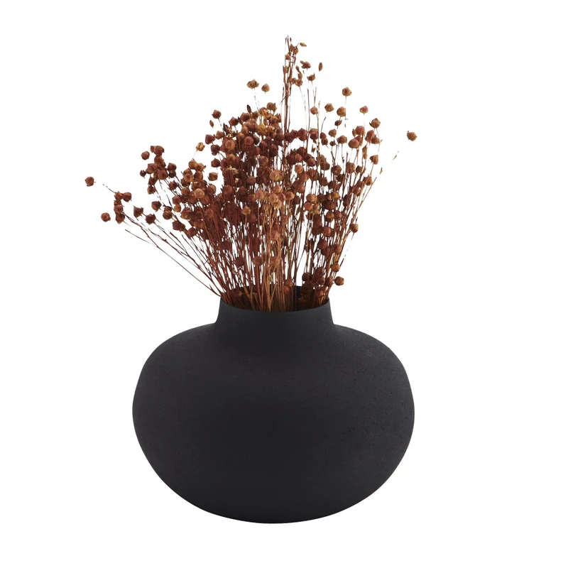 Metallvase Athena, schwarz