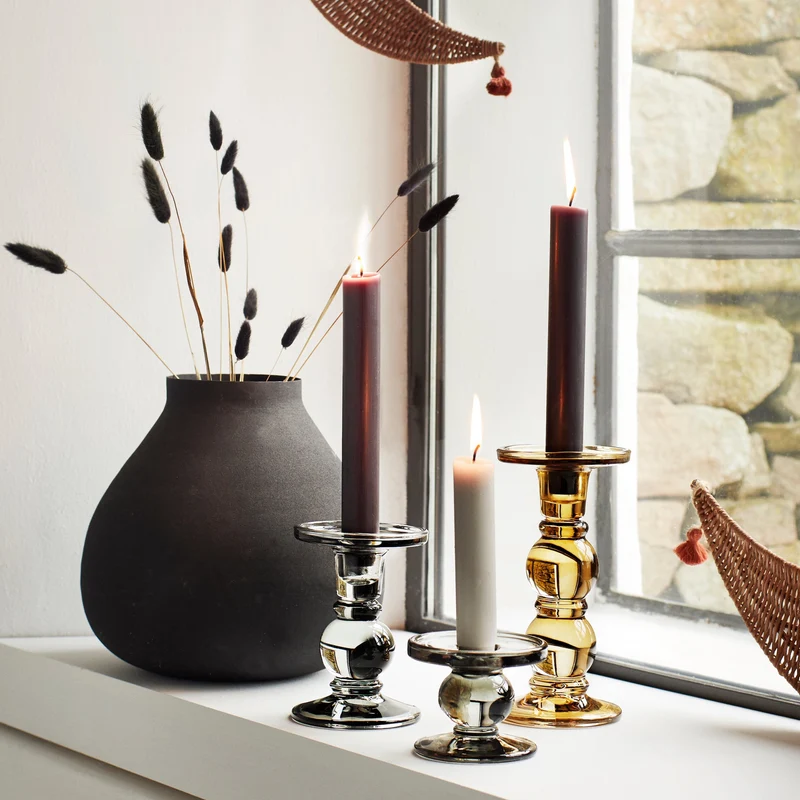 Metallvase Athena, schwarz